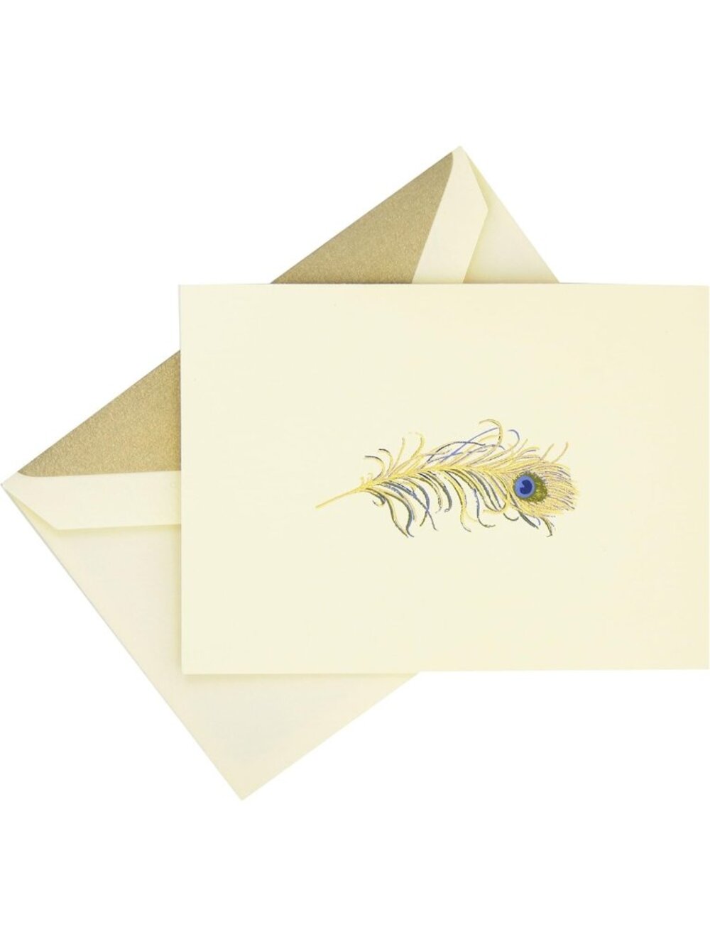 Hand Engraved Peacock Feather Note Card Set - Elegant Stationery for All
